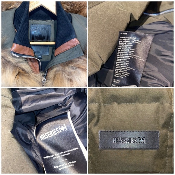 NICOLE BENISTI Courvechal leather&Fox Fur-Trim Chevron Down parka Coat sz small - Picture 7 of 17